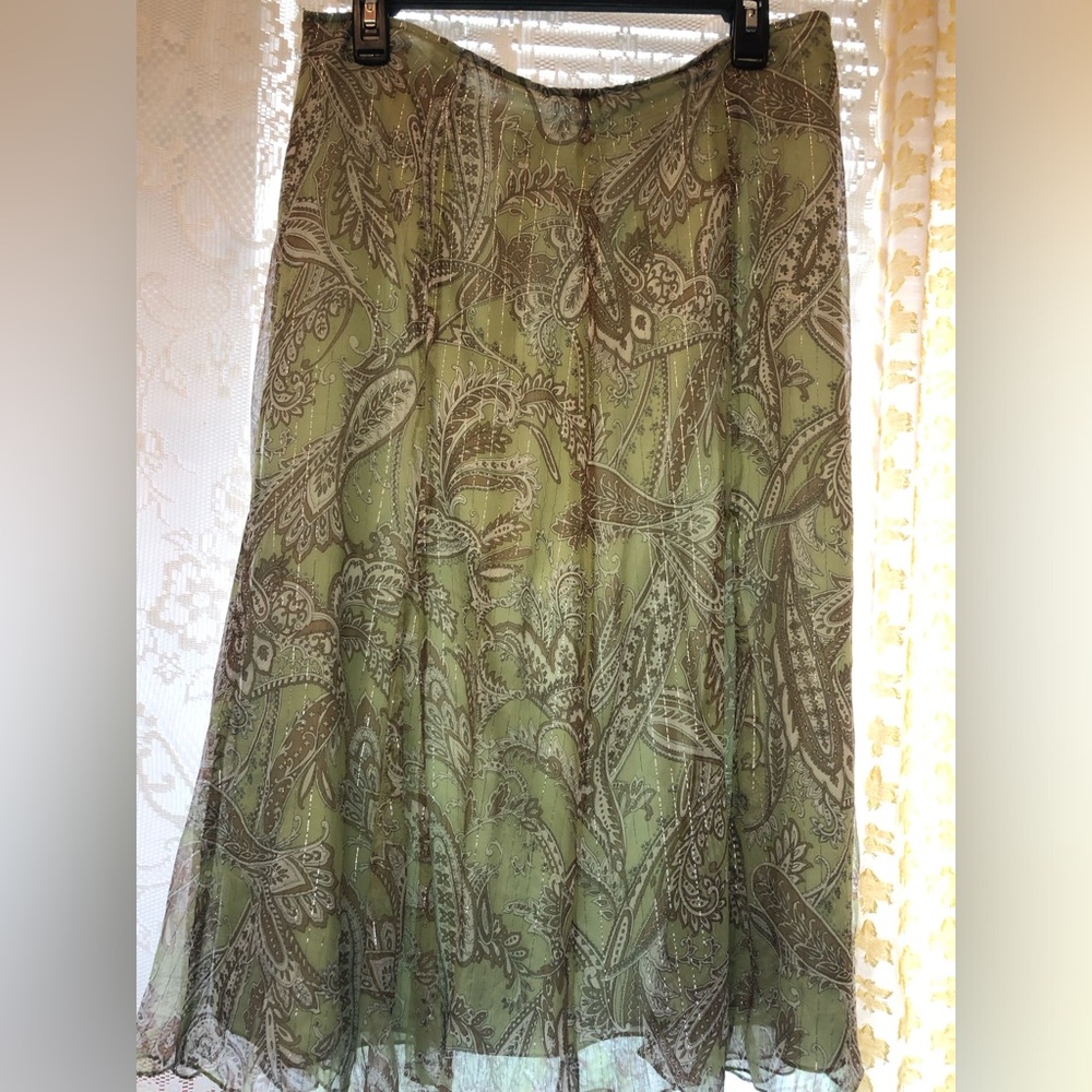 SOLD Vintage 90s Green Paisley Skirt